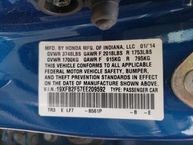 Photo 10 from auction – 2014 HONDA CIVIC LX with VIN 19XFB2F57EE209592