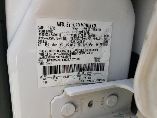 Photo 10 from auction – 2013 FORD F350 SUPER with VIN 1FT8W3BT3DEA07608
