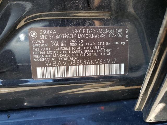 Photo 10 from auction – 2006 BMW 330 XI with VIN WBAVD33546KV64957