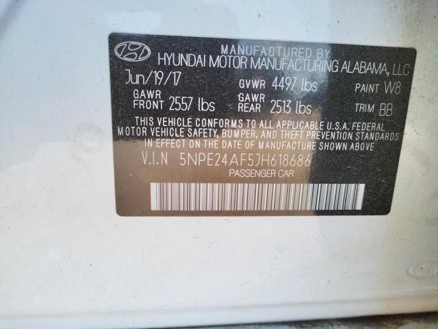 Photo 10 from auction – 2018 HYUNDAI SONATA SE with VIN 5NPE24AF5JH618686