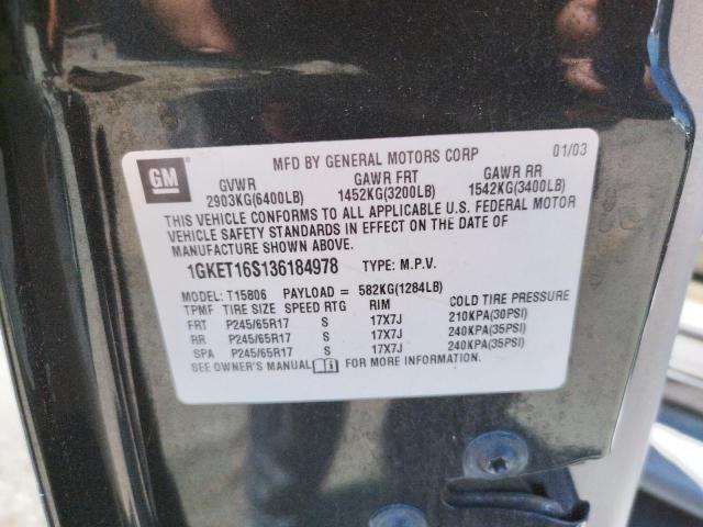 Photo 10 from auction – 2003 GMC ENVOY XL with VIN 1GKET16S136184978