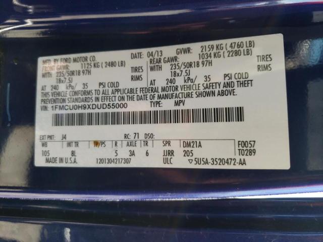 Photo 10 from auction – 2013 FORD ESCAPE SEL with VIN 1FMCU0H9XDUD55000