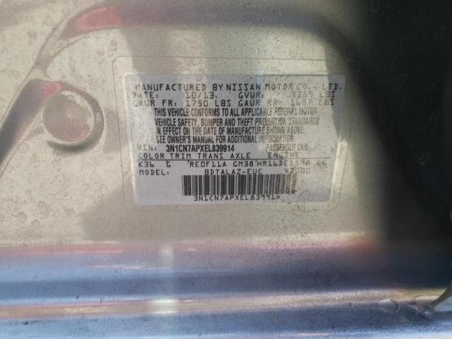 Photo 10 from auction – 2014 NISSAN VERSA S with VIN 3N1CN7APXEL839914