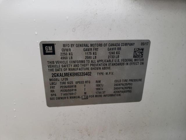 Photo 10 from auction – 2017 GMC TERRAIN SL with VIN 2GKALMEK8H6339402