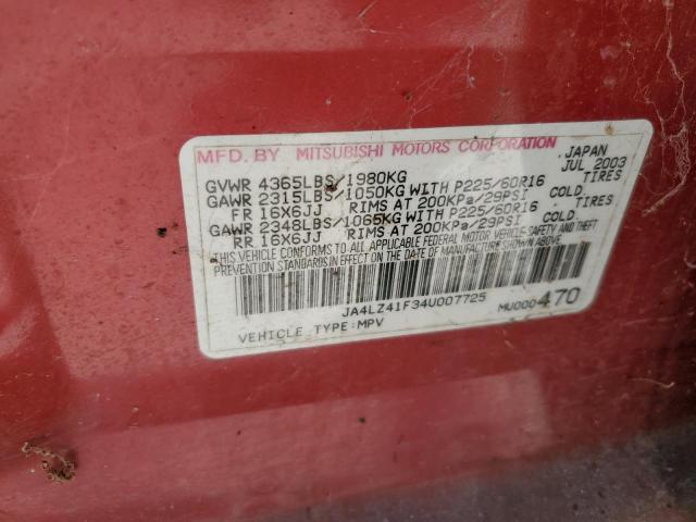 Photo 10 from auction – 2004 MITSUBISHI OUTLANDER with VIN JA4LZ41F34U007725