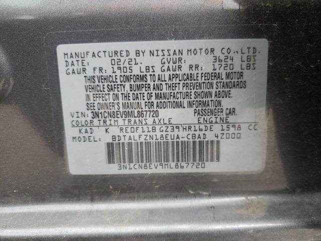 Photo 10 from auction – 2021 NISSAN VERSA SV with VIN 3N1CN8EV9ML867720