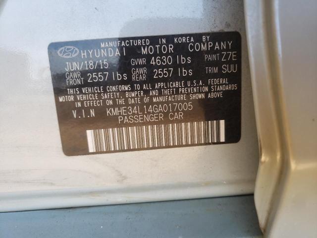 Photo 10 from auction – 2016 HYUNDAI SONATA HYB with VIN KMHE34L14GA017005
