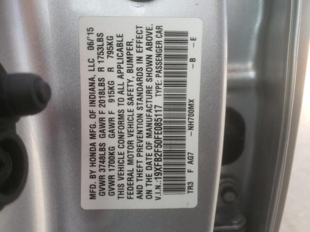 Photo 10 from auction – 2015 HONDA CIVIC LX with VIN 19XFB2F50FE085117