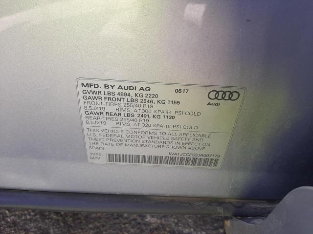 Photo 10 from auction – 2018 AUDI Q3 PREMIUM with VIN WA1JCCFS3JR007179