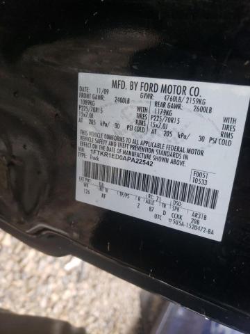 Photo 10 from auction – 2010 FORD RANGER SUP with VIN 1FTKR1ED0APA22542