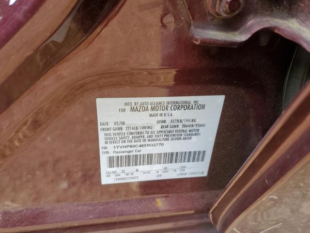 Photo 10 from auction – 2008 MAZDA 6 I with VIN 1YVHP80C485M32770
