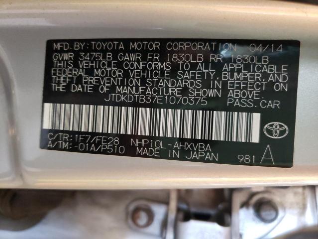 Photo 10 from auction – 2014 TOYOTA PRIUS C with VIN JTDKDTB37E1070375