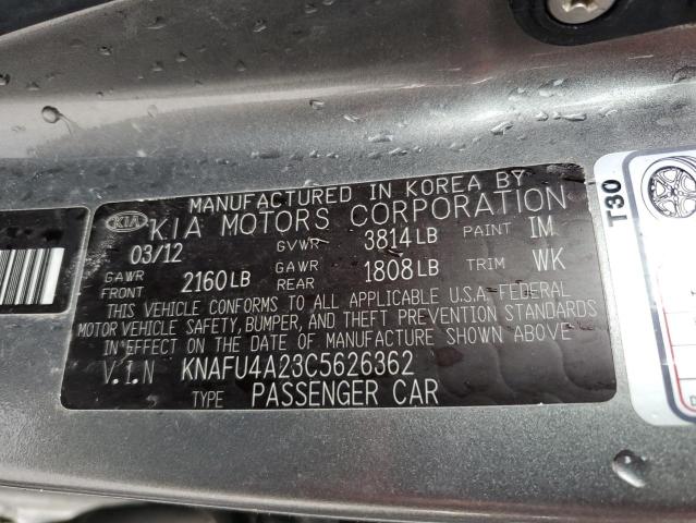 Photo 10 from auction – 2012 KIA FORTE EX with VIN KNAFU4A23C5626362