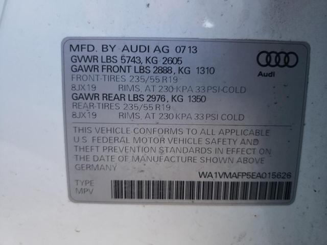 Photo 10 from auction – 2014 AUDI Q5 TDI PRE with VIN WA1VMAFP5EA015626