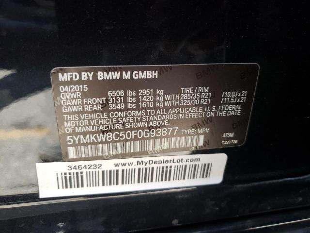 Photo 10 from auction – 2015 BMW X6 M with VIN 5YMKW8C50F0G93877
