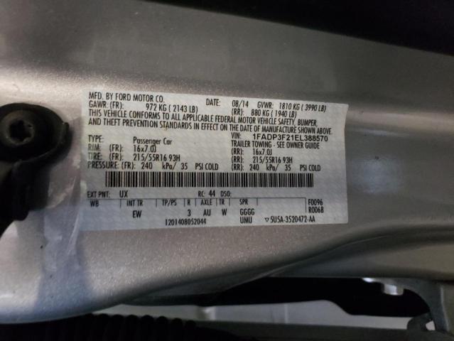 Photo 10 from auction – 2014 FORD FOCUS SE with VIN 1FADP3F21EL388570