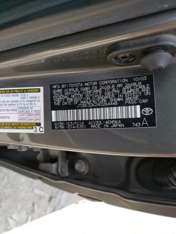 Photo 10 from auction – 2004 TOYOTA CAMRY LE with VIN JTDBE32K240264448