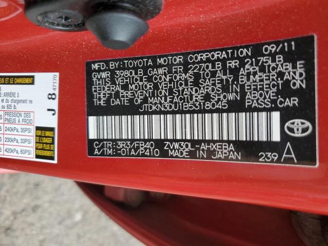 Photo 10 from auction – 2011 TOYOTA PRIUS with VIN JTDKN3DU1B5318045