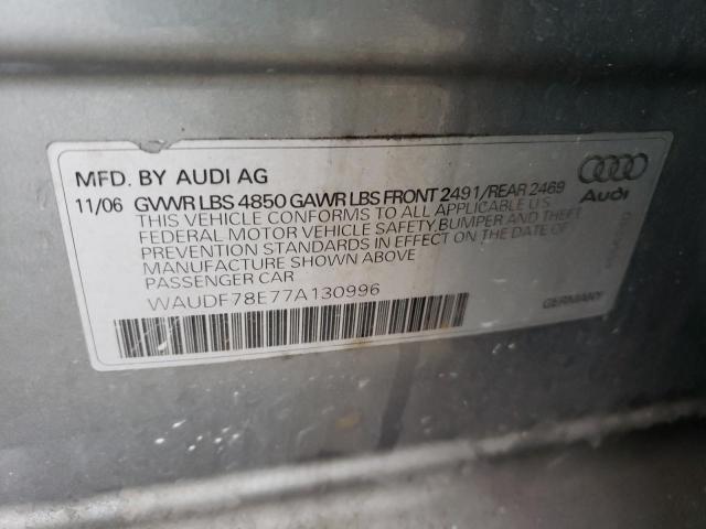 Photo 10 from auction – 2007 AUDI A4 2.0T QU with VIN WAUDF78E77A130996
