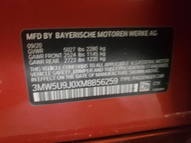 Photo 10 from auction – 2021 BMW M340XI with VIN 3MW5U9J0XM8B56259