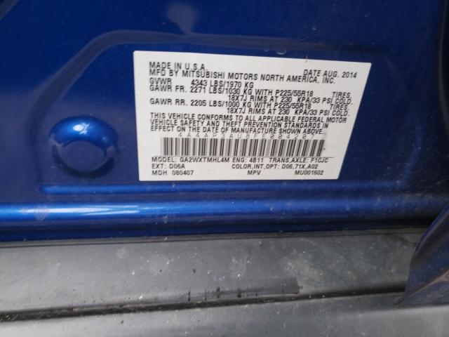 Photo 10 from auction – 2015 MITSUBISHI OUTLANDER with VIN 4A4AP3AU8FE004207