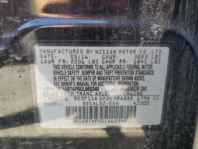 Photo 10 from auction – 2016 NISSAN SENTRA S with VIN 3N1AB7AP0GL665340