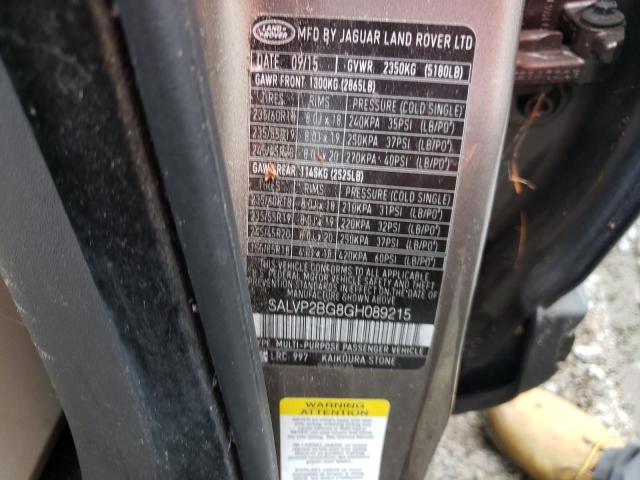 Photo 10 from auction – 2016 LAND ROVER RANGE ROVE with VIN SALVP2BG8GH089215