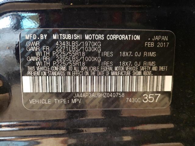 Photo 10 from auction – 2017 MITSUBISHI OUTLANDER with VIN JA4AP3AU9HZ040758