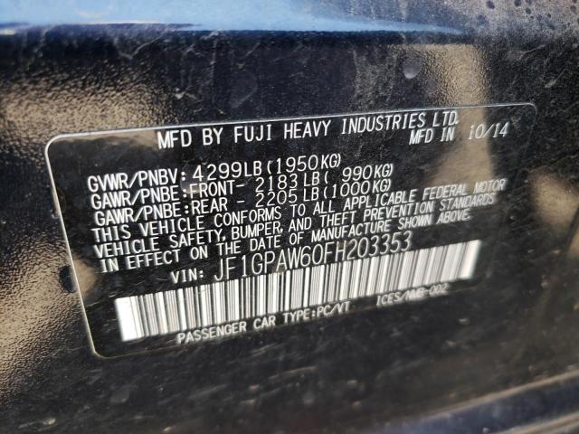 Photo 10 from auction – 2015 SUBARU IMPREZA SP with VIN JF1GPAW60FH203353