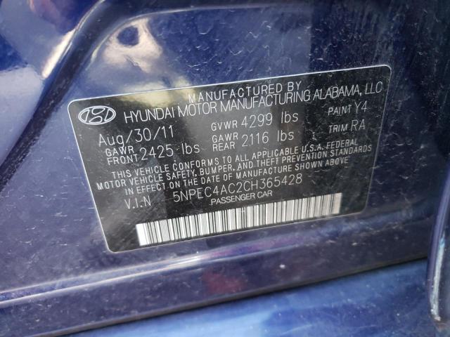 Photo 10 from auction – 2012 HYUNDAI SONATA SE with VIN 5NPEC4AC2CH365428