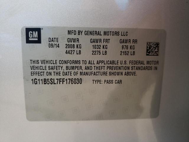 Photo 10 from auction – 2015 CHEVROLET MALIBU LS with VIN 1G11B5SL7FF176030