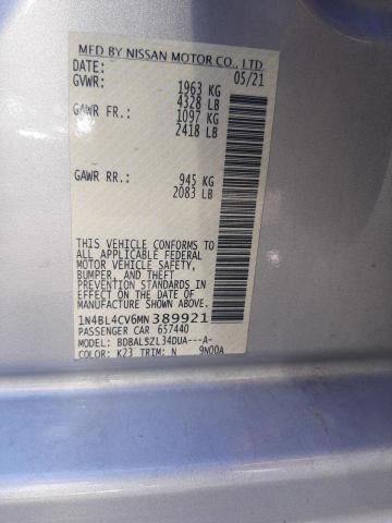 Photo 10 from auction – 2021 NISSAN ALTIMA SR with VIN 1N4BL4CV6MN389921