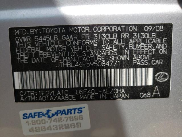 Photo 10 from auction – 2009 LEXUS LS 460 with VIN JTHBL46F595084771