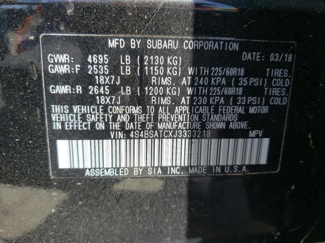 Photo 10 from auction – 2018 SUBARU OUTBACK TO with VIN 4S4BSATCXJ3333218