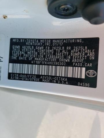 Photo 10 from auction – 2017 TOYOTA CAMRY LE with VIN 4T1BF1FK4HU390302