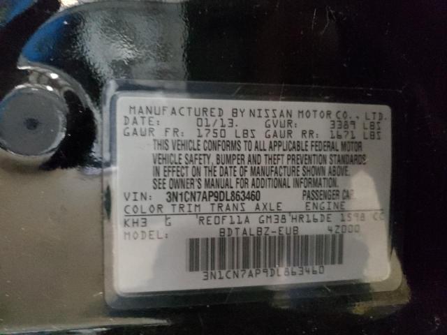 Photo 10 from auction – 2013 NISSAN VERSA S with VIN 3N1CN7AP9DL863460