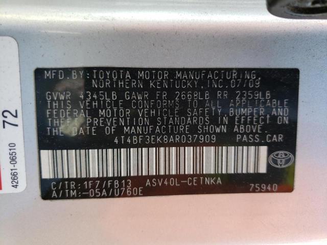 Photo 10 from auction – 2010 TOYOTA CAMRY BASE with VIN 4T4BF3EK8AR037909