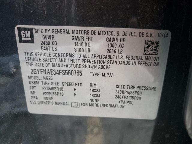 Photo 10 from auction – 2015 CADILLAC SRX with VIN 3GYFNAE34FS560765