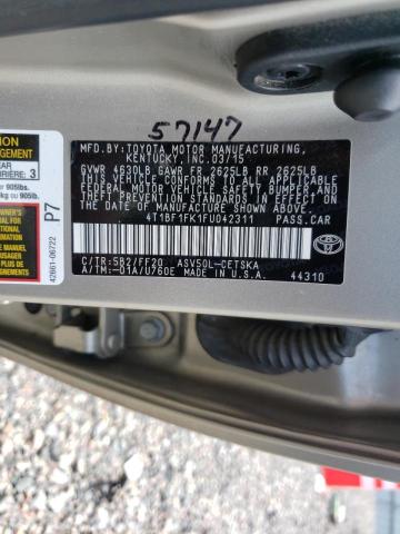 Photo 10 from auction – 2015 TOYOTA CAMRY LE with VIN 4T1BF1FK1FU042311