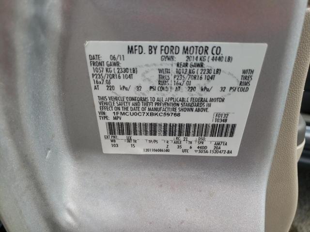 Zdjęcie 10 z aukcji – 2011 FORD ESCAPE XLS z VIN 1FMCU0C7XBKC59768
