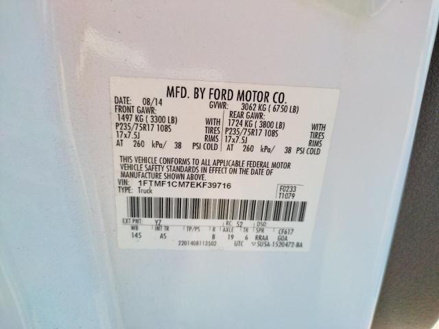 Photo 10 from auction – 2014 FORD F150 with VIN 1FTMF1CM7EKF39716