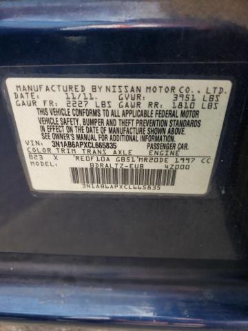 Photo 10 from auction – 2012 NISSAN SENTRA 2.0 with VIN 3N1AB6APXCL665835