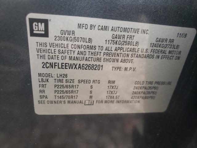Photo 10 from auction – 2010 CHEVROLET EQUINOX LT with VIN 2CNFLEEWXA6268201