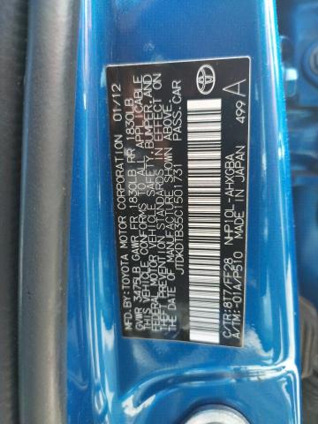 Photo 10 from auction – 2012 TOYOTA PRIUS C with VIN JTDKDTB35C1501731