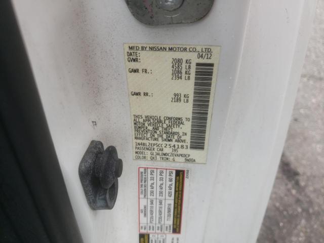 Photo 10 from auction – 2012 NISSAN ALTIMA SR with VIN 1N4BL2EP5CC254183