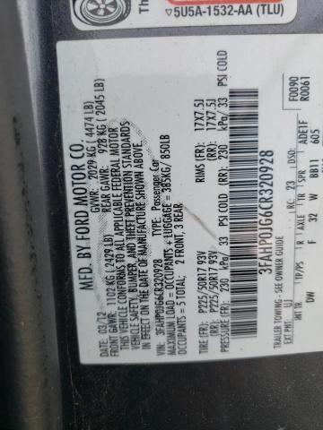 Photo 10 from auction – 2012 FORD FUSION SEL with VIN 3FAHP0JG6CR320928
