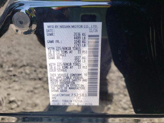 Photo 10 from auction – 2017 NISSAN ROGUE S with VIN 5N1AT2MTXHC752581