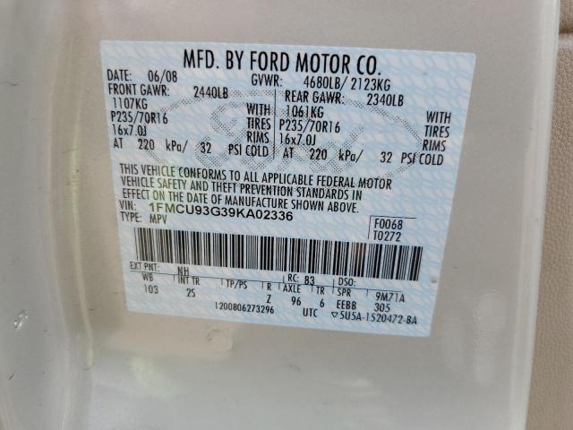 Photo 10 from auction – 2009 FORD ESCAPE XLT with VIN 1FMCU93G39KA02336