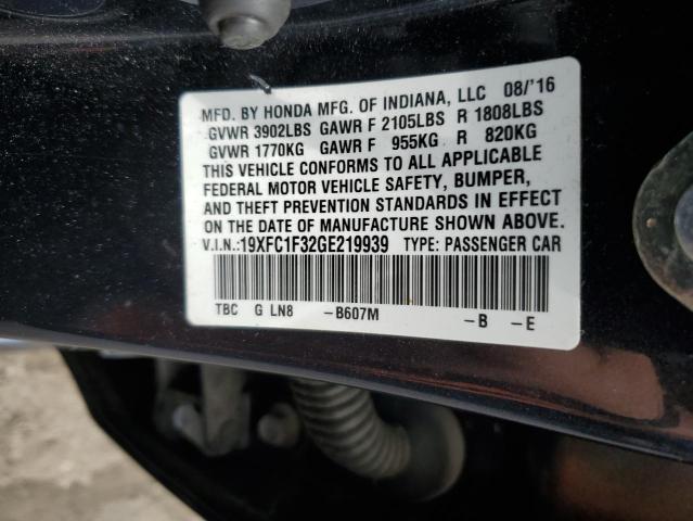 Photo 10 from auction – 2016 HONDA CIVIC EX with VIN 19XFC1F32GE219939