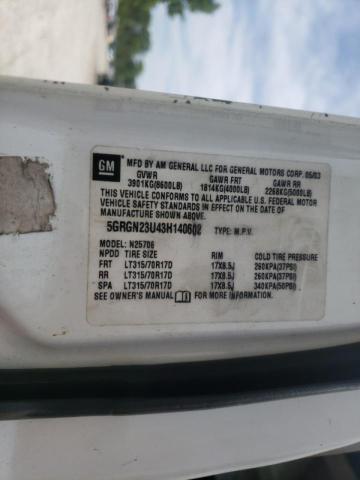 Photo 10 from auction – 2003 HUMMER H2 with VIN 5GRGN23U43H140602